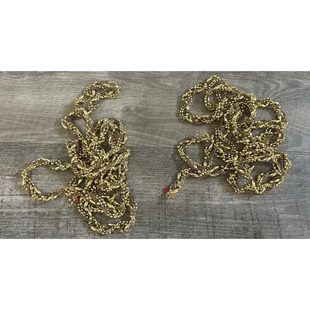 VTG Gold Beaded Beads Christmas Garland‎ 88
